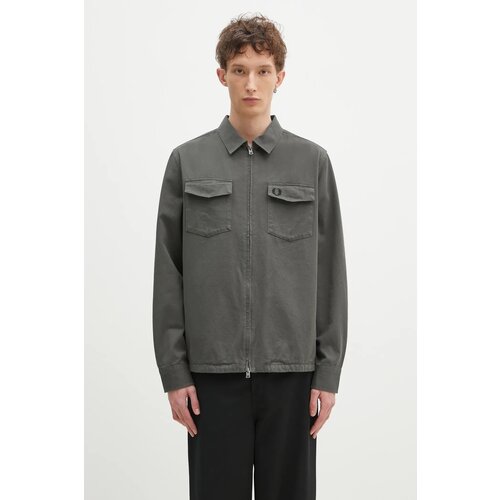 Fred Perry Jakne TWILL ZIP-THROUGH OVERSHIRT Zelena Cene