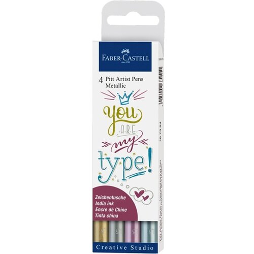 Faber-Castell PITT umjetnički markeri metalik set My type - 4 kom (metalik markeri) Slike