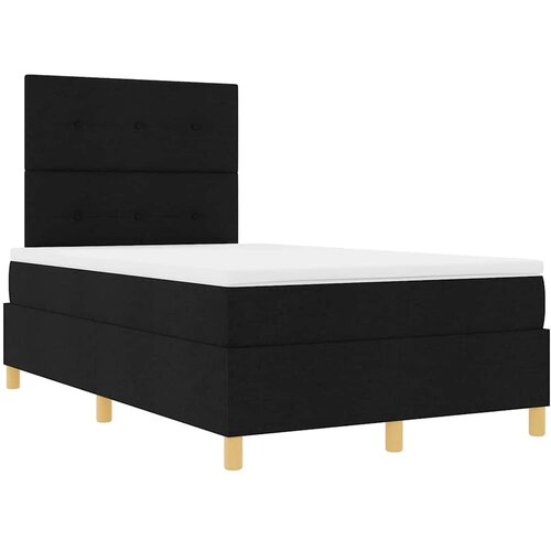  LED Box Spring Krevet s uzglavljem Crna 120 x 190 cm tkanina Slike