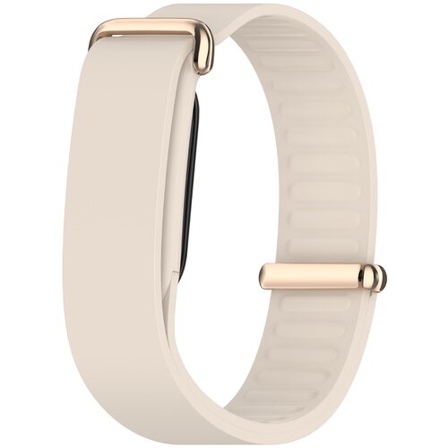 INF Silikonski pa&amp;scaron;ček z metalno zaponko za Fitbit Air, udoben Beige, (5000369105) Slike