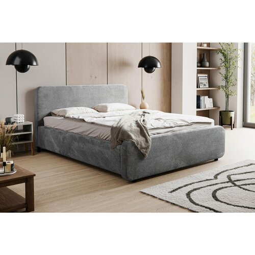 MID.YOU OBLAZINJENA POSTELJA 160 cm x 200 cm , les, umetna masa, tekstil, leseni material siva Cene