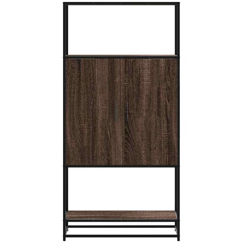 VidaXL Visoka ploča smeđi hrast 68x35x139 cm Konstruirano drvo i metal Slike