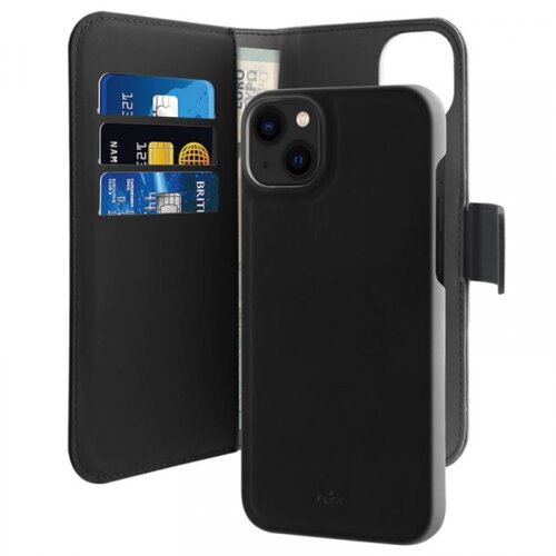 Puro Folio ohi&amp;scaron;je za iPhone 14 Plus s snemljivo lupino in 3 režami za kartice, Črna, (21683186) Slike