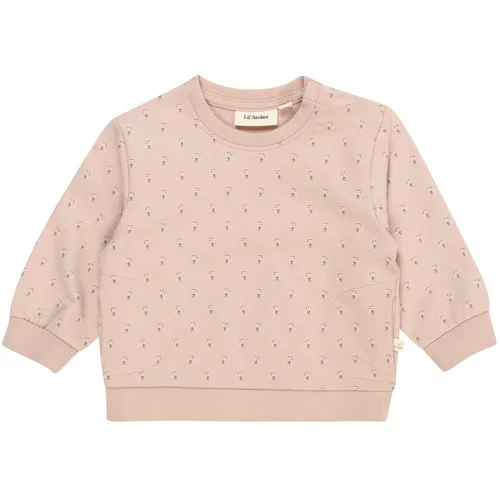 name it Sweater majica 'Fanja' ecru/prljavo bijela / zelena / pastelno roza