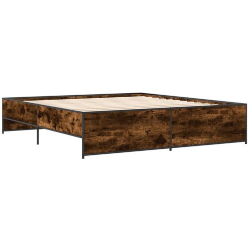 vidaXL Okvir za krevet boja hrasta 200x200cm konstruirano drvo i metal Cene