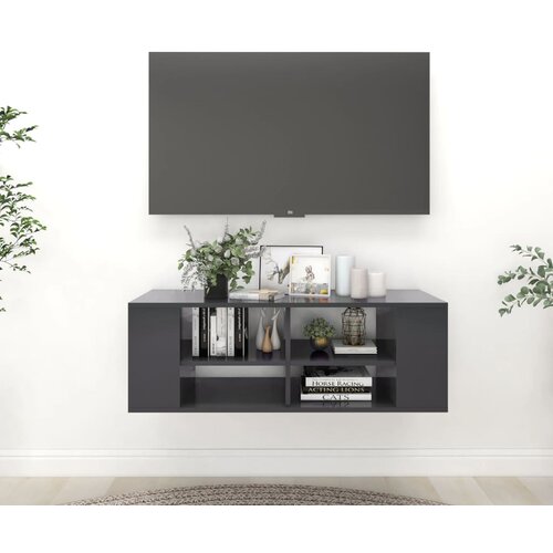  Zidni TV ormarić sivi 102 x 35 x 35 cm od iverice Slike
