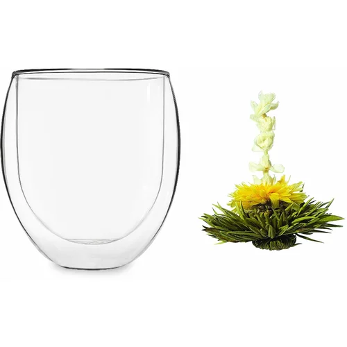Feelino Kozarec, Ice, s čajnim cvetom, 320 ml, dvostensko borosilikatno steklo