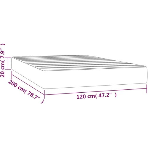  Madrac s džepičastim oprugama srednje tvrdoće krem 120x200x20 cm od tkanine Slike