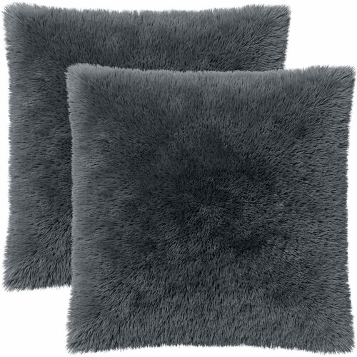  Presvlaka za jastuk 2 pcs HEERLEN Antracit 65 x 65 cm PV flis Slike