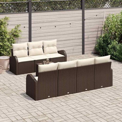  Sjedeća garnitura za vrt 8 pcs Smeđa, krem 55 x 55 x 37 cm Cene