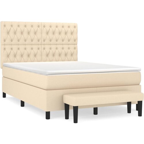 Maison Chic Box spring postelja - Vzmetna postelja z vzmetnico krem 140x200 cm blago SL8501, (21886430) Cene