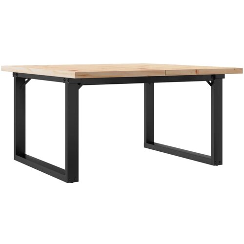  Stolić za kavu O-oblika 80x80x45,5 cm od borovine i čelik Slike