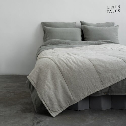 Linen Tales Laneno prešito pregrinjalo v naravni barvi 220x260 cm Melange – Cene