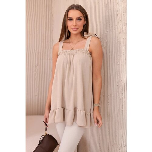 Kesi Blouse with bows beige Cene