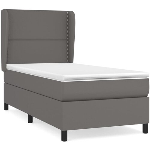 Maison Chic Box spring postelja - Vzmetna postelja z vzmetnico siva 100x200 cm umetno usnje SL14022, (21904818) Slike