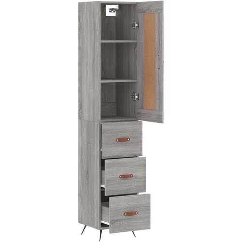 VidaXL Visoka komoda siva sonome 34 5x34x180 cm od konstruiranog drva Slike
