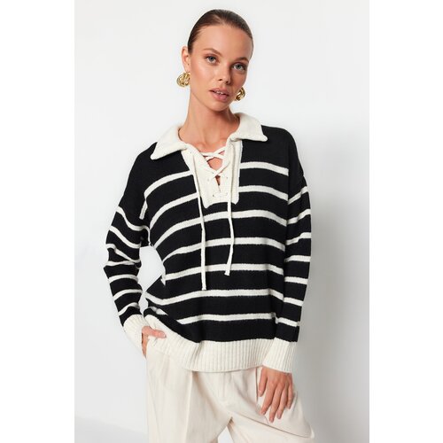 Trendyol Soft Textured Ecru Polo Collar Knitwear Sweater Cene