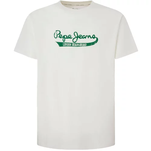 PepeJeans Majica 'CLAUDE' zelena / prljavo bijela