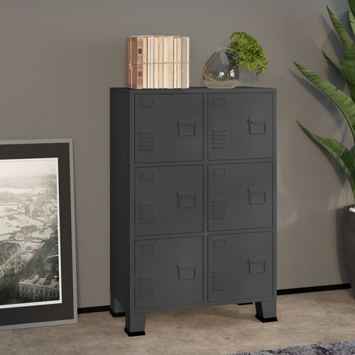 The Living Store Industrijska omara antracit 75x40x115 cm kovinska - Skrinja Za Shranjevanje, (21430606) Slike