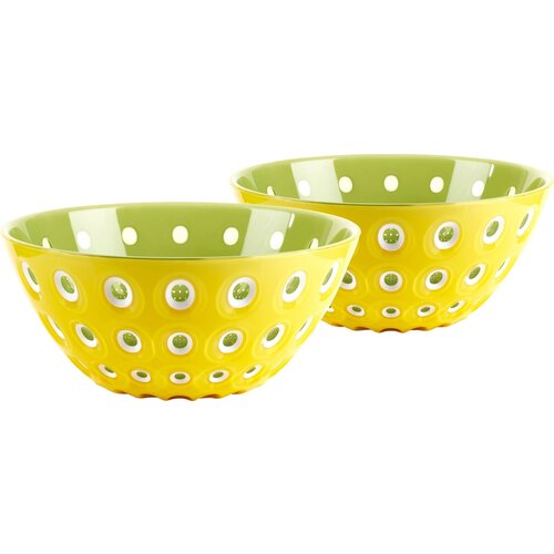 guzzini Komplet 2 skled Ø12 cm LE MURRINE - Saffron Yellow/White/Water Lily Green Cene