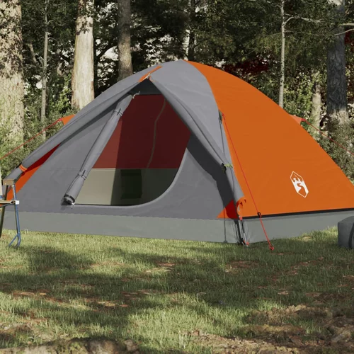 Šator za 6 osoba sivo-narančasti 348x340x190 cm taft 190T