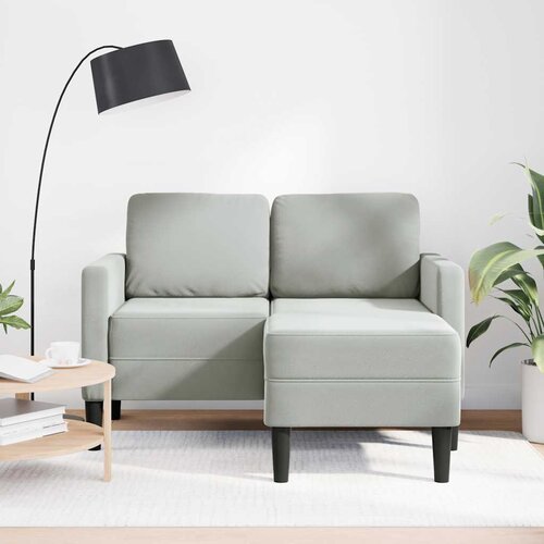 SOFA 2-sjed s ležaljkom u obliku slova L svijetlo siva 125 cm Slike