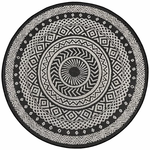 Ragami crno-sivi vanjski tepih krug, Ø 120 cm