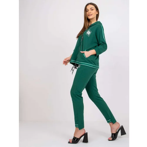 Fashionhunters Dark green women's set with Andres blouse