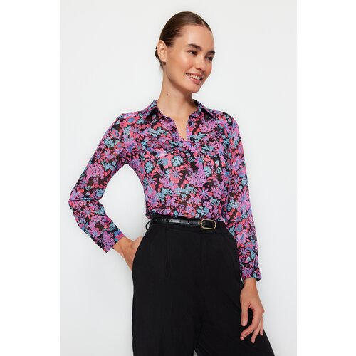 Trendyol Multicolored Floral Print Woven Shirt Cene