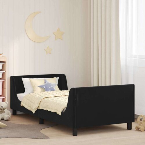  Otroški posteljni okvir z vznožjem Črna 90 x 200 cm Žamet, (5000104790) Cene