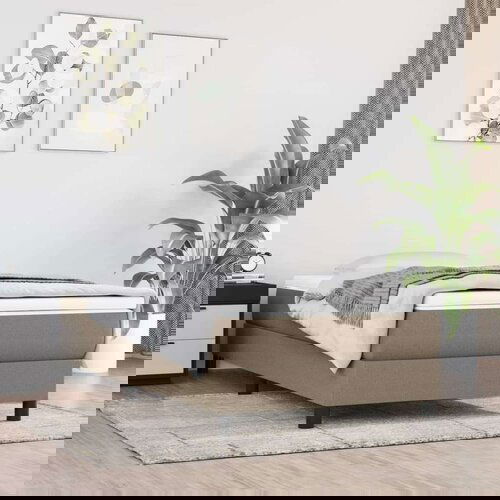  Box spring postelja z vzmetnico taupe 80x200 cm blago, (20792161) Cene