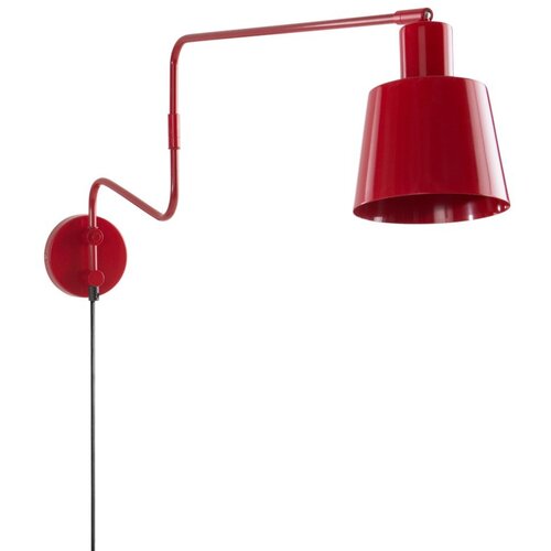 Jotex Crvena metalna zidna lampa sa savitljivom konstrukcijom s utikačem Stig &amp;ndash; Slike