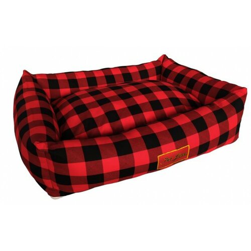 Pet Line krevet sa jastukom s 65x50 crveni karo Slike