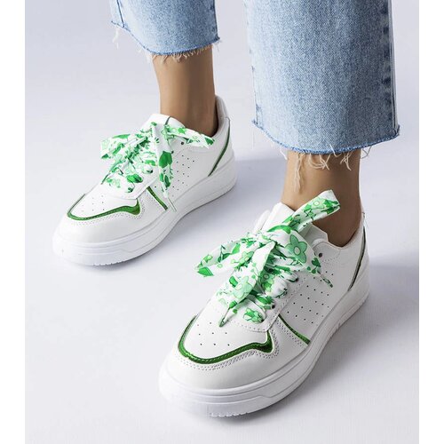 Gemre White sneakers laced with ribbon Pryor Cene
