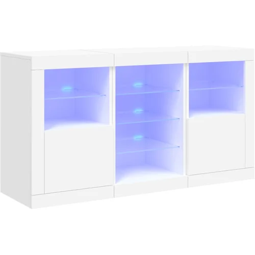 Maison Chic Komoda - Predalnik z LED diodami bela 123x37x67 cm, (21717468)