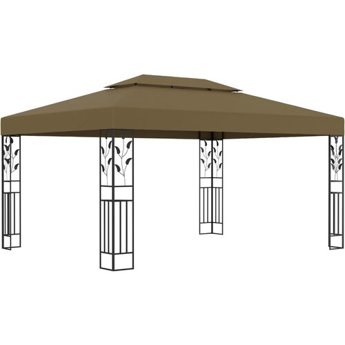 vidaXL Paviljon z dvojno streho 3x4 m taupe 180 g/m² Cene