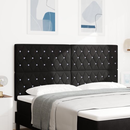  LED vzglavje z LED lučmi Diamantni z vzglavjem Črna 90 cm Žamet, (5000044019) Cene
