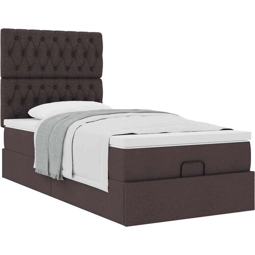 vidaXL otomanski okvir kreveta s madraca tamnosmeđi 80x200cm tkanine Cijene