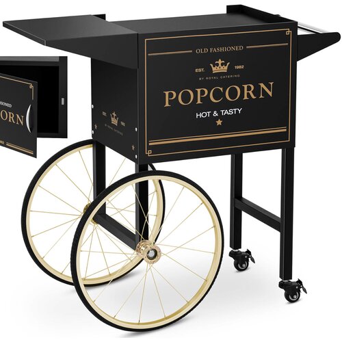 Royal Catering podstavek za voziček za aparat za pokovko z retro omarico 51 x 37 cm - črno-zlat, (21567892) Cene