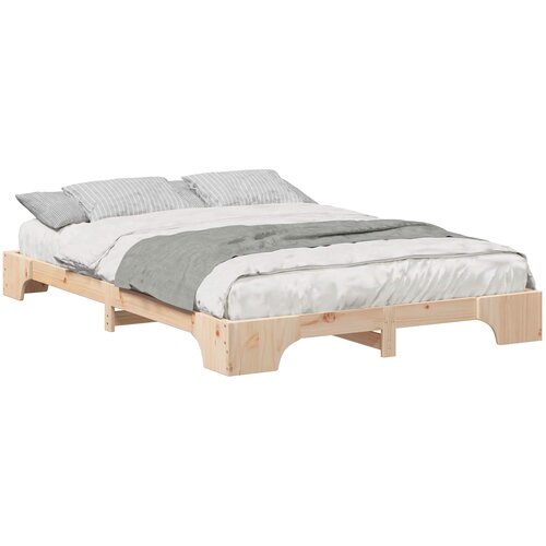 vidaXL Konstrukcija postelje Rjava 140 x 220 cm Masivno borovo les, (5000125907) Cene