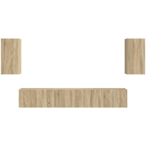  Set TV komoda Zidne 3 pcs Sonoma hrast Konstruirano drvo Slike