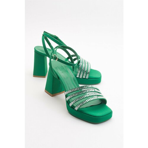 LuviShoes Nove Green Women's Heeled Shoes Cene