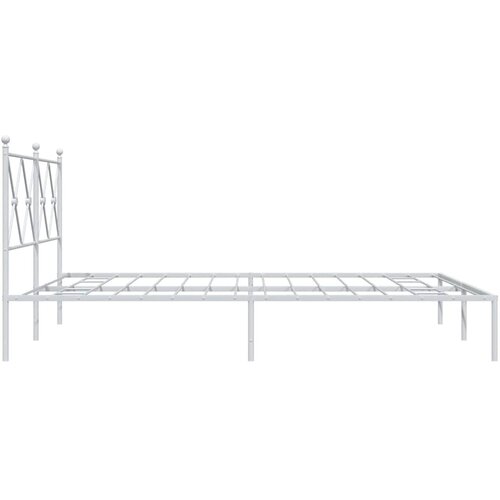  Metalni okvir za krevet s uzglavljem bijeli 150x200 cm Slike