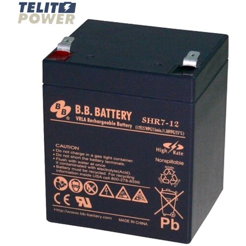BB Tech Akumulator 12V 7Ah SHR7-12 BB Battery terminal T2 Slike