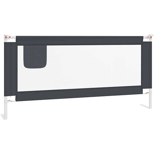 VidaXL Sigurnosna ograda za dječji krevet tamnosiva 190x25 cm tkanina Slike