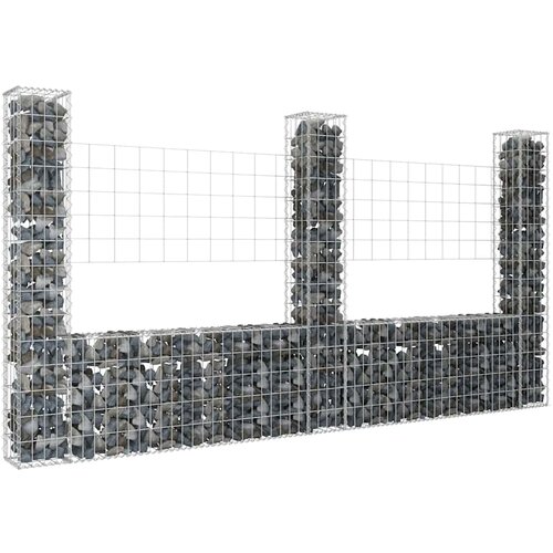  Gabionska ko&scaron;ara U-oblika s 3 stupa 260 x 20 x 150 cm željezna Cijene