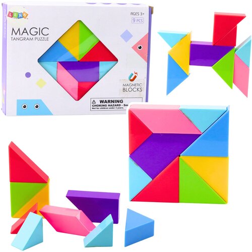  Magnetni blokovi Tangram 9 elemenata - &amp;scaron;areni Slike