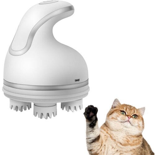 Venisymlis Bela Električna Masaža Hi&amp;scaron;nih Ljubljenčkov Cat Dog Claw 3D Masaža Glave Cat Head Massager B Električna Za Polnjenje, (22059851) Slike