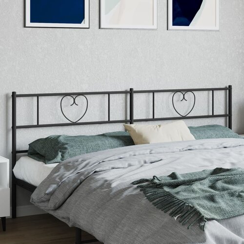 vidaXL Metalno uzglavlje crno 200 cm Cijene
