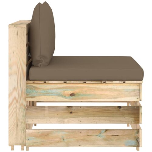  Modularna srednja sofa s jastucima od zeleno impregniranog drva Slike